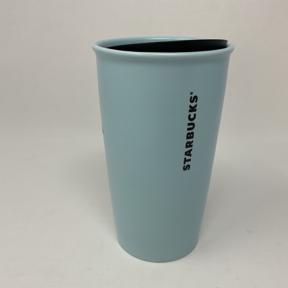 Starbucks 2019 Love Valentine Stitch Blue 12oz Ceramic Coffee Tumbler - Picture 4 of 9